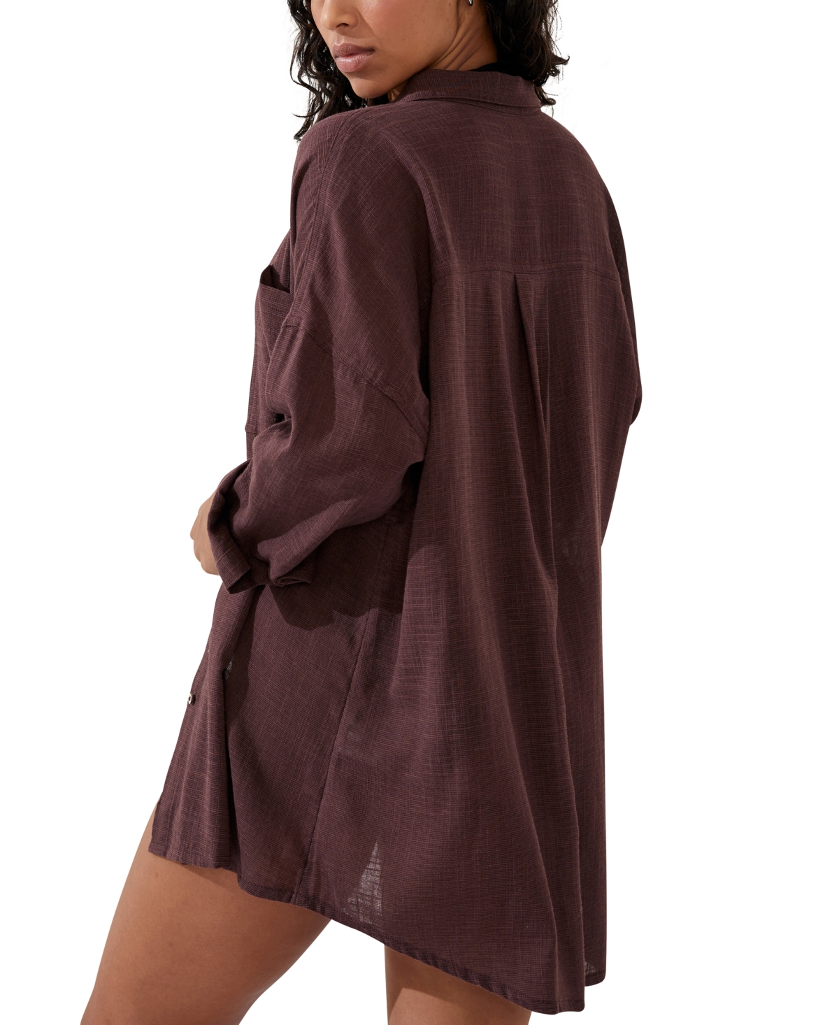 Cotton On Women's Swing Beach Cover Up Shirt In Willow Brown