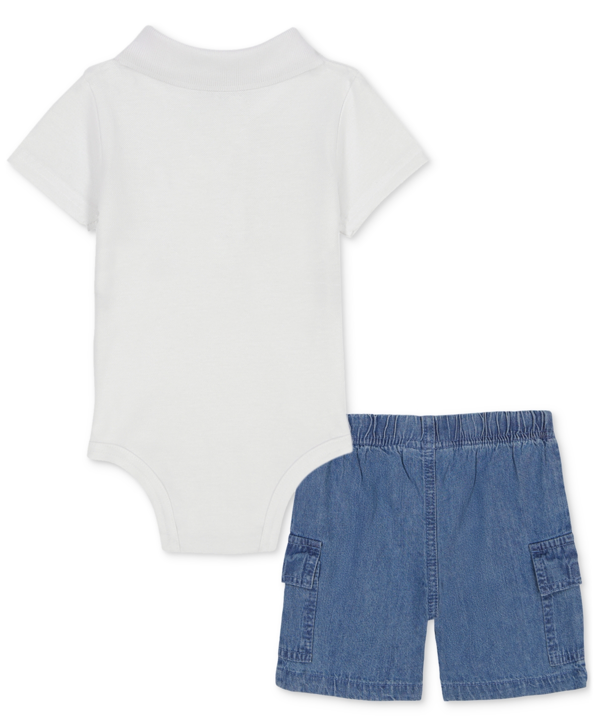 Tommy Hilfiger Baby Boys Bodysuit & Denim Cargo Shorts, 2 Piece Set In Assorted