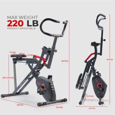 Upright Row-N-Ride Bike - 2-in-1 Magnetic Rowing and Cycling Home Fitness Machine