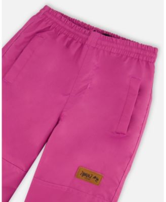 Toddler Girls Printed Jacket Two-Piece Mid-Season Outerwear Set Butterflies On Multicolored And Vibrant Pink Background - Toddler|Child