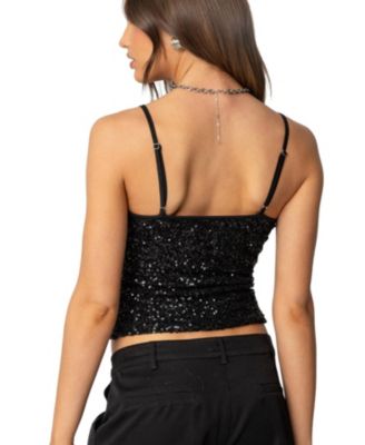 Womens Celene Sequin Tank Top
