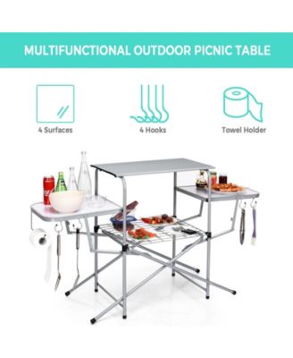 Foldable Outdoor BBQ Table Grilling Stand