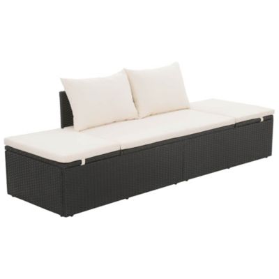 Patio Bed Gray 76.8"x23.6" Poly Rattan