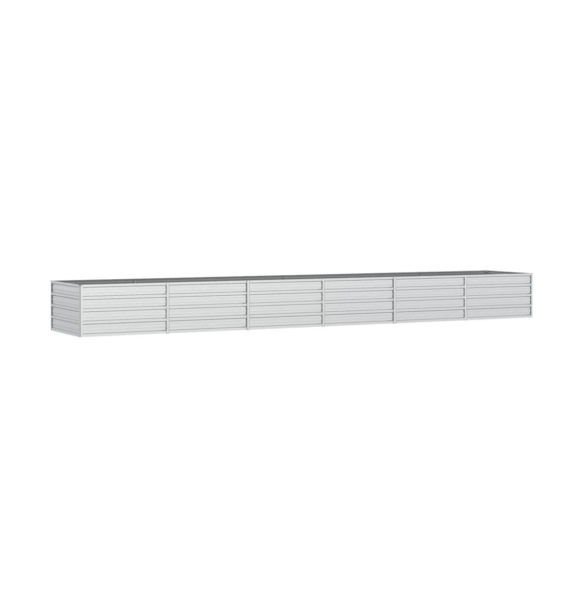 Garden Raised Bed 189"x31.5"x17.7" Galvanized Steel Silver - Silver
