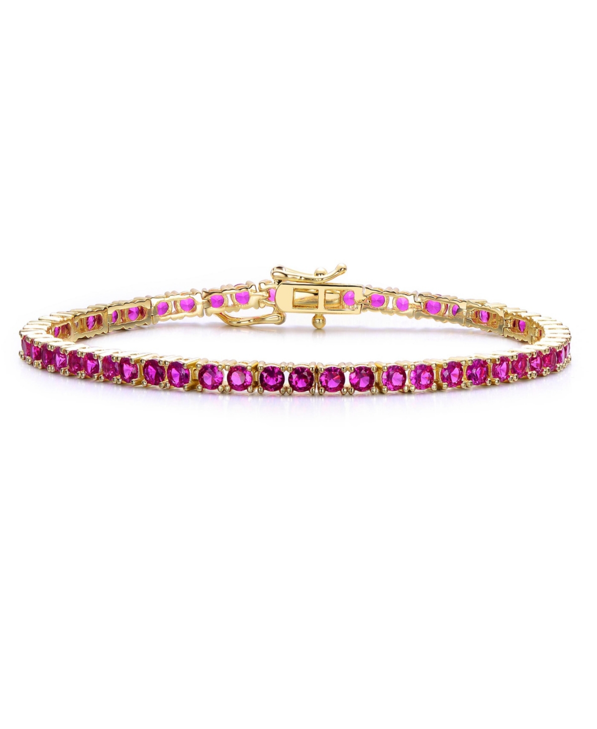Sterling Silver with 3mm Colored Cubic Zirconia Tennis Bracelet in White Gold Plated, Black Plated, 14K Gold Plated, or 18K Rose Gold Plated - Green