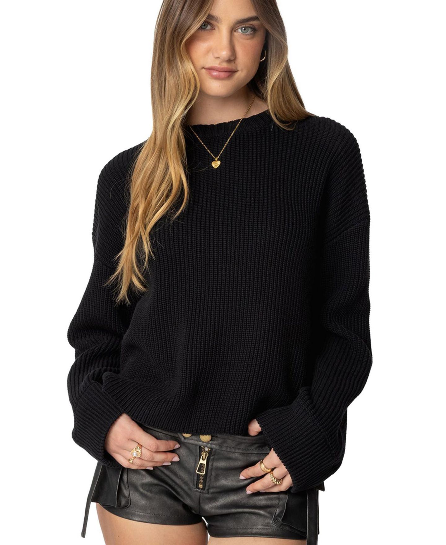Женский свитер Edikted Marleen Oversized Knit, цвет: Чёрный — фото 1