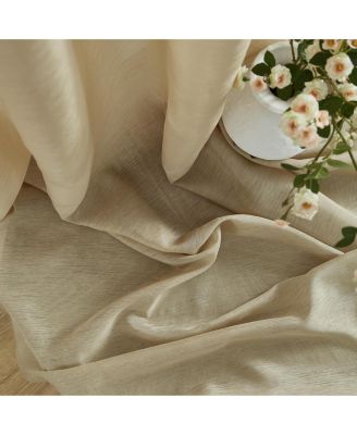 2 Piece Semi Sheer Voile Light Filtering Window Curtain Grommet Panels for Bedroom & Living Room (37 W x 84 L Inch Long Per Panel, Taupe)