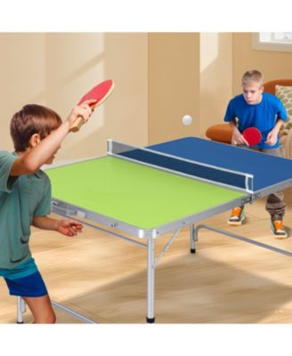 Foldable Ping Pong Table Game Set Mini Table Tennis Table with Adjustable Height
