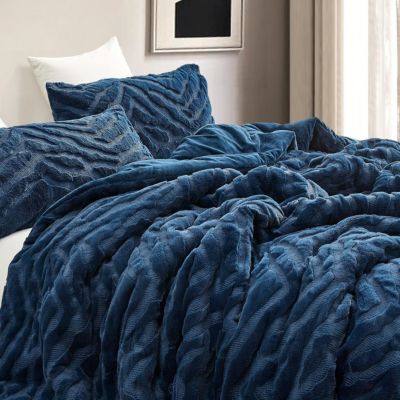 Tiger Plush - Oversized Comforter Set - Navy