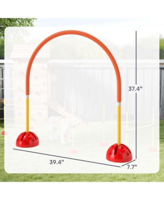 4 Piece Dog Agility Equipment w/ 4 Adjustable Width Doors, Carry Bag