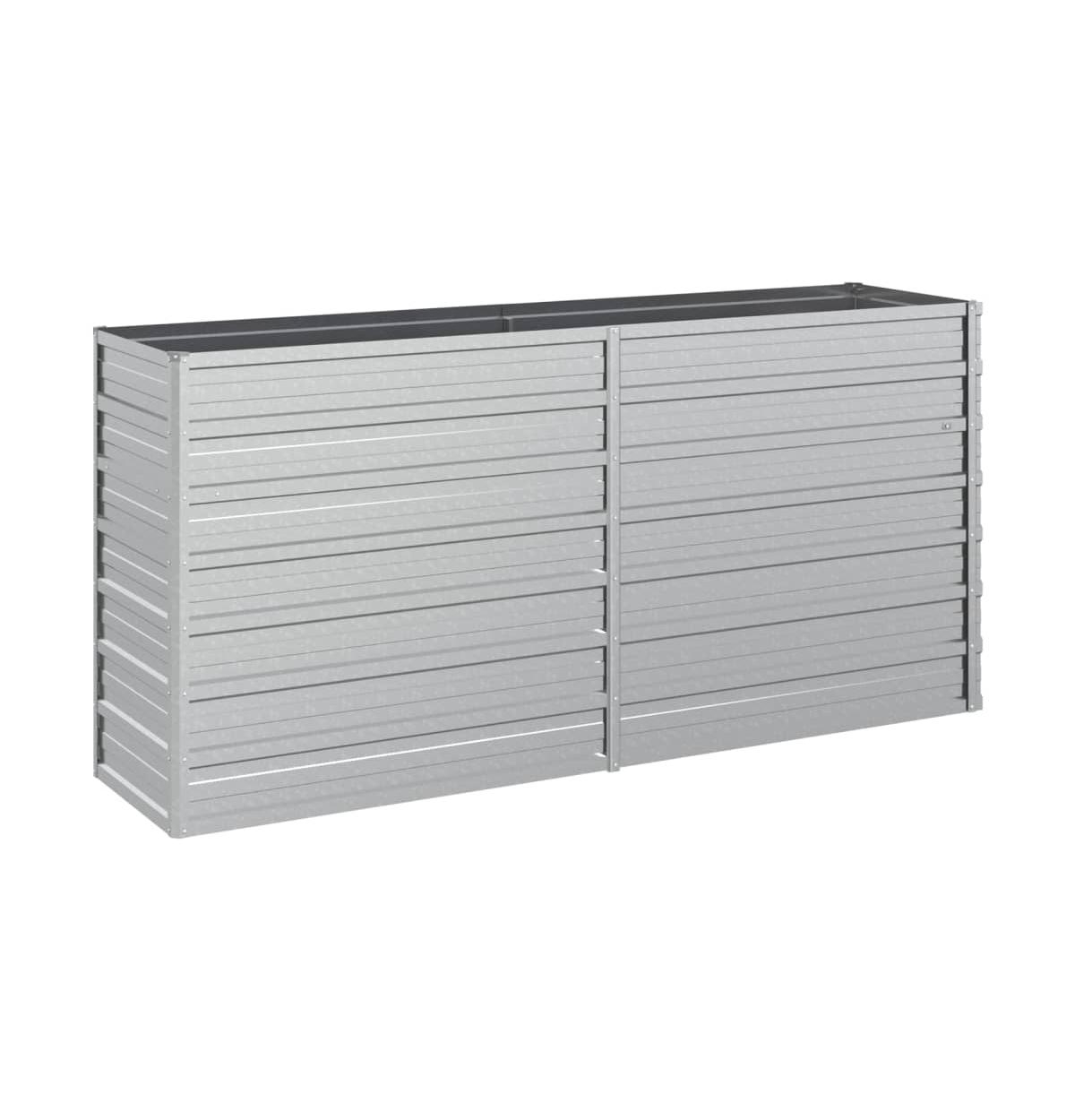 Garden Raised Bed 63"x15.7"x30.3" Galvanized Steel Silver - Silver