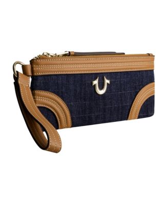 Horseshoe Denim Wristlet Wallet