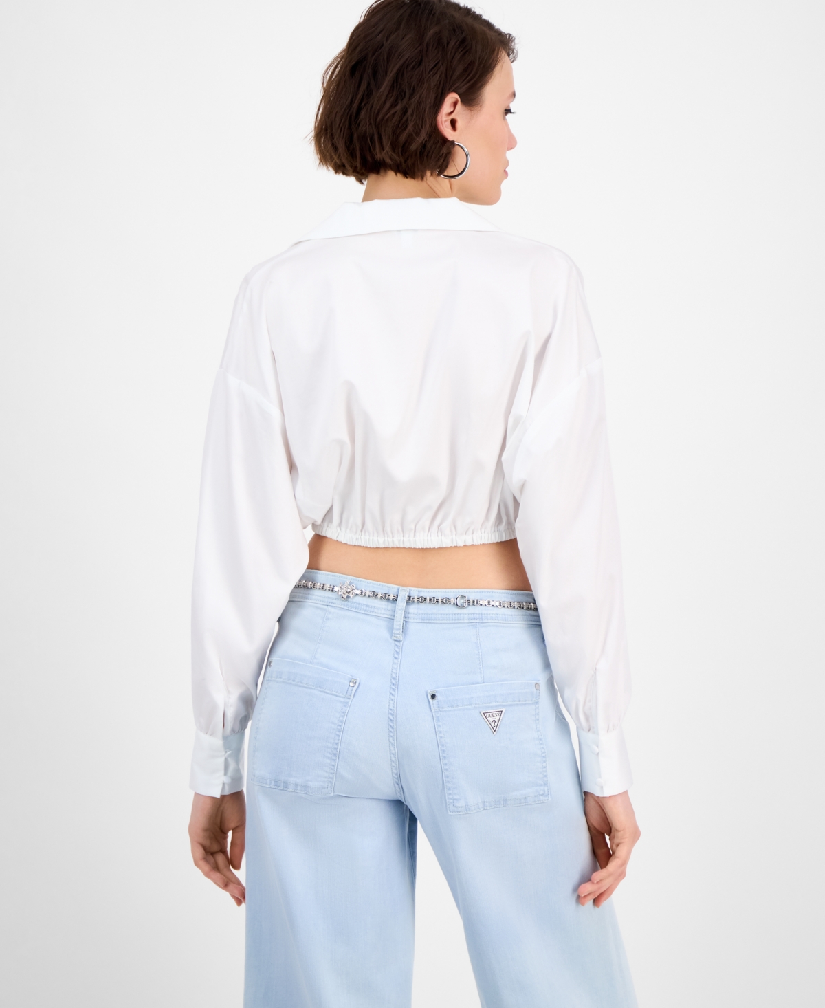 GUESS WOMEN'S CAIDEN LONG-SLEEVE CROP TOP 