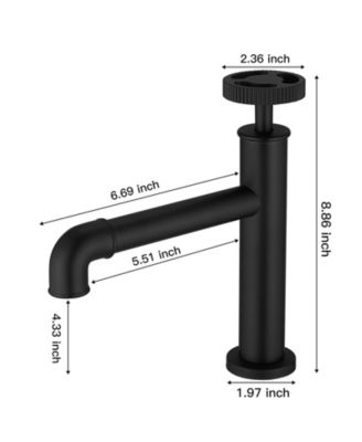 Industry Style Single Handle Single Hole Bathroom Faucet in Matte Black