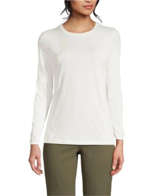 Women's Relaxed Supima Cotton Long Sleeve Crew Neck T-Shirt