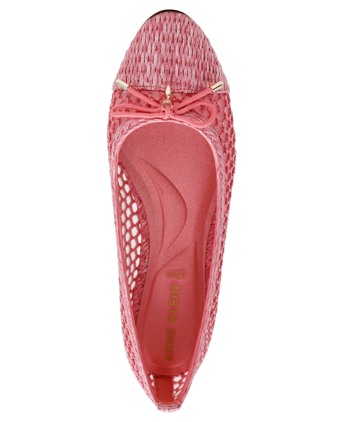 Anne Klein Luci Cap Toe Ballet Flat In Pink Raffia
