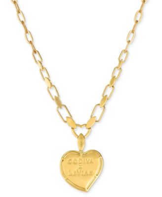 Godiva x Diamond Heart Pendant Necklace (3/4 ct. t.w.) in 14k Yellow Gold, 17" + 2" extender