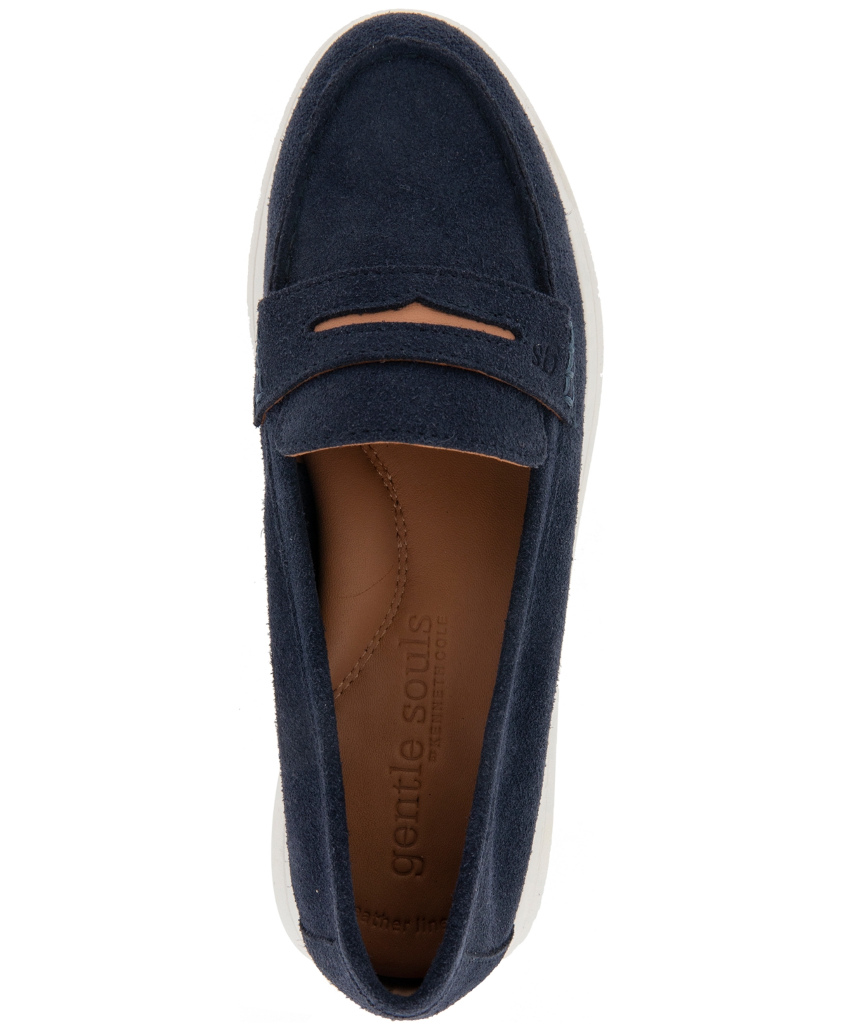 Shop Gentle Souls Women's Bailey Penny Loafers In Navy Suede