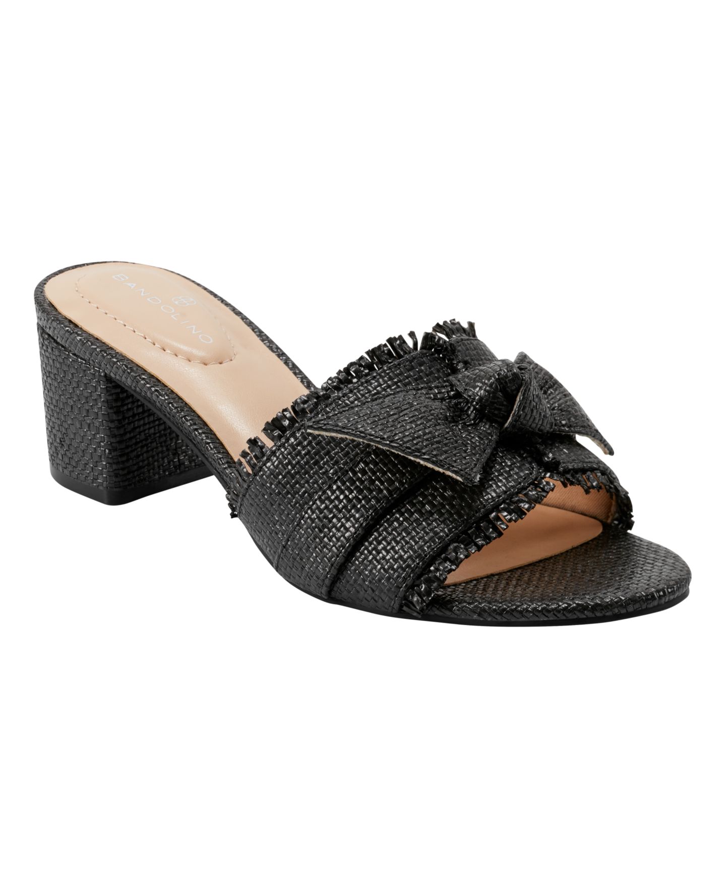 Женские сандалии Bandolino Arden Bow Block Heel Dress Sandals, цвет: Чёрный — фото 1