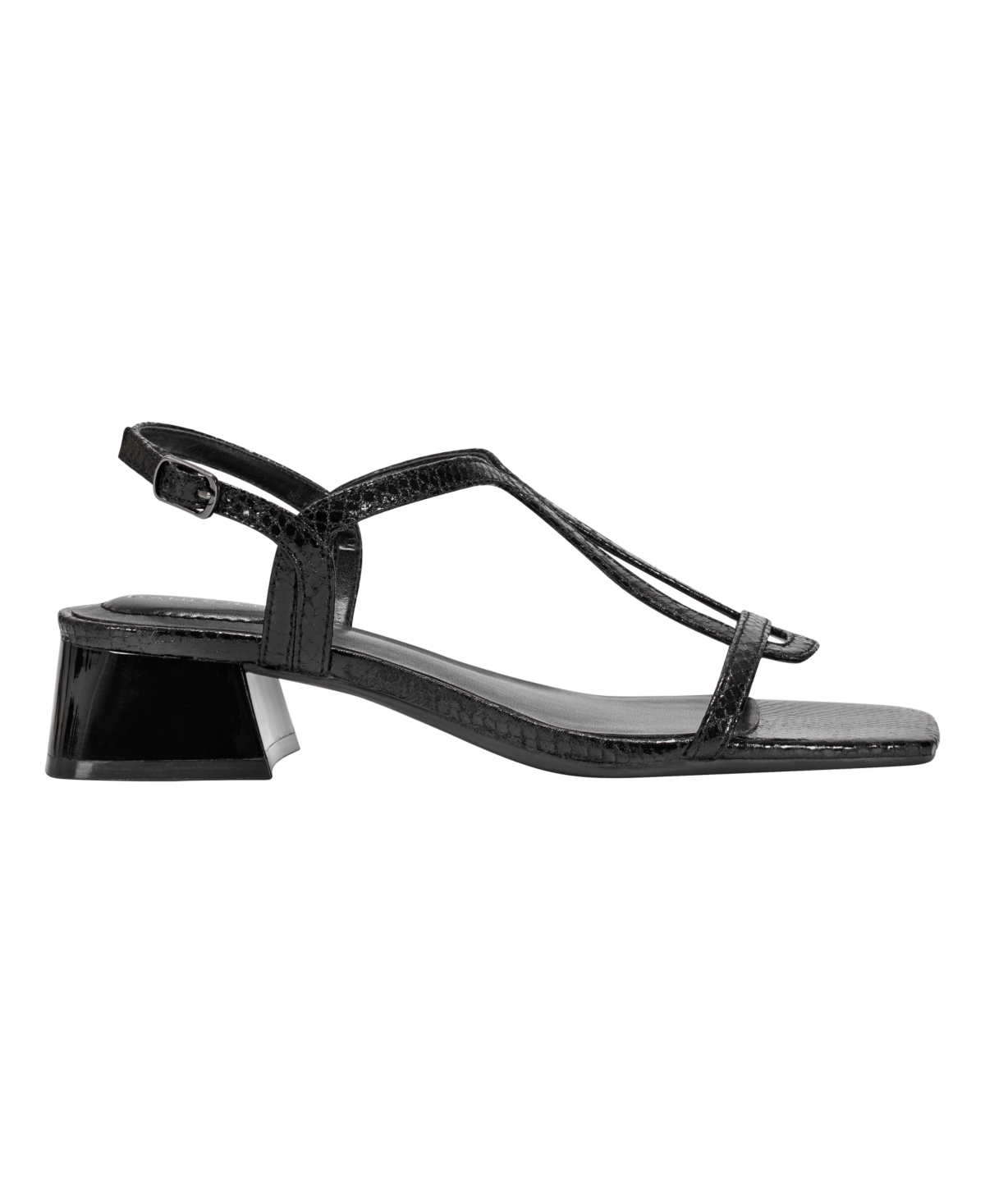 Shop Bandolino Women's Primadon Block Heel Strappy Dress Sandals In Black Snake