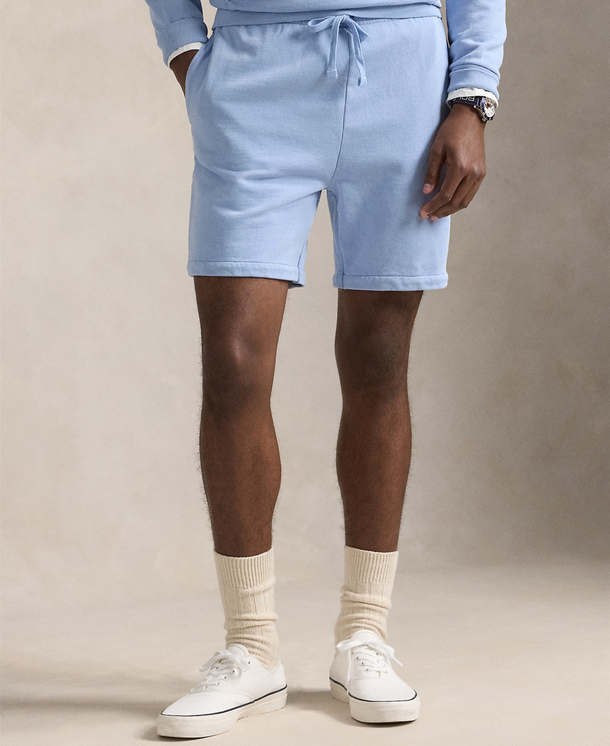 Polo Ralph Lauren 6.5 Inch Loopback Fleece Shorts In Chambray Blue