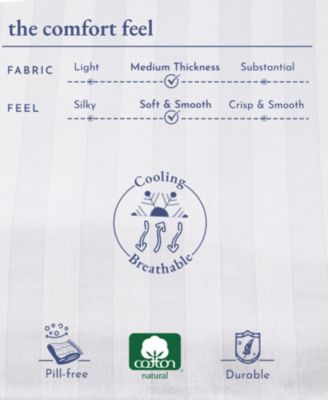 Luxury Striped Duvet Cover Set 400 Thread Count Cotton Sateen, 3-Piece Comforter Cover with 2 Pillow Shams, King