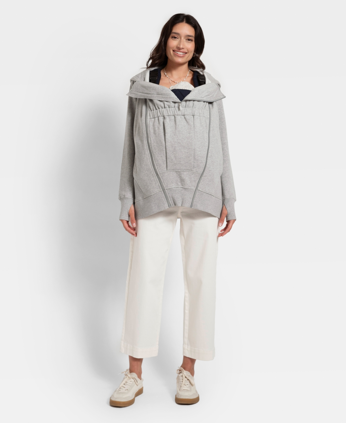 Shop Seraphine Women's Maternity Hoodie In Gray Marl