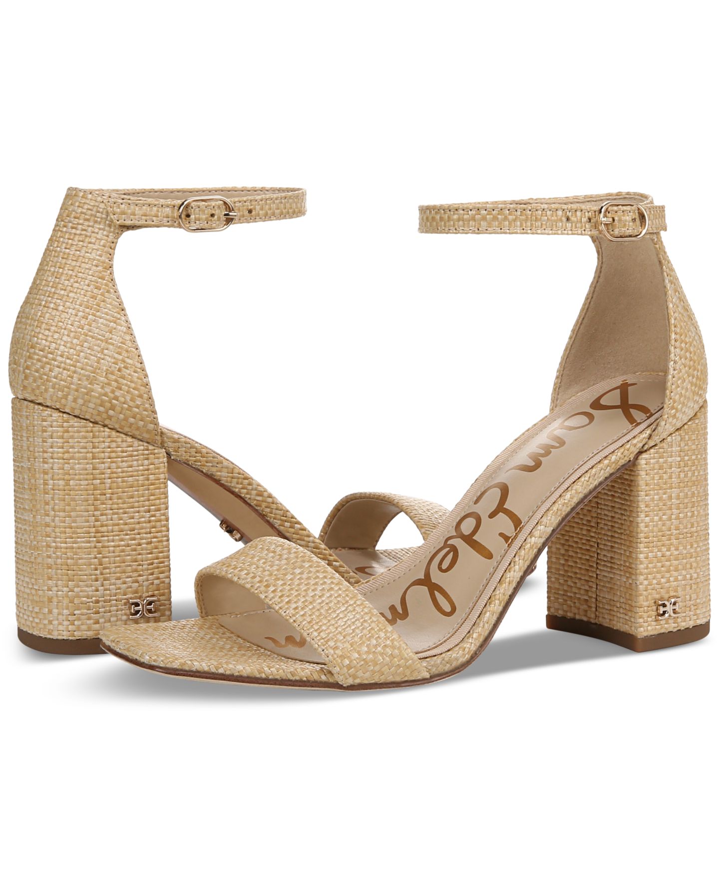 Женские сандалии Sam Edelman Daniella Two-Piece Block-Heel, цвет: Чёрный кожаный — фото 7