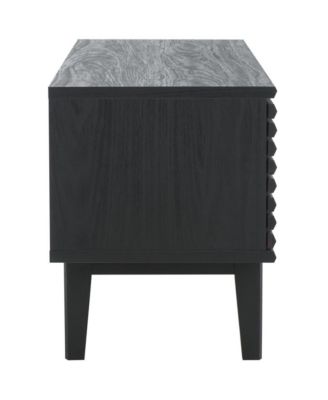 1 Pc Wood Media Stand, 2 Doors, Slatted Facade, Open Shelves – Entertainment Consoles