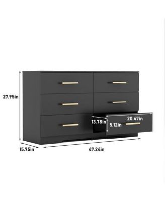 6-Drawer Dresser for Spacious and Organized Bedroom Storage