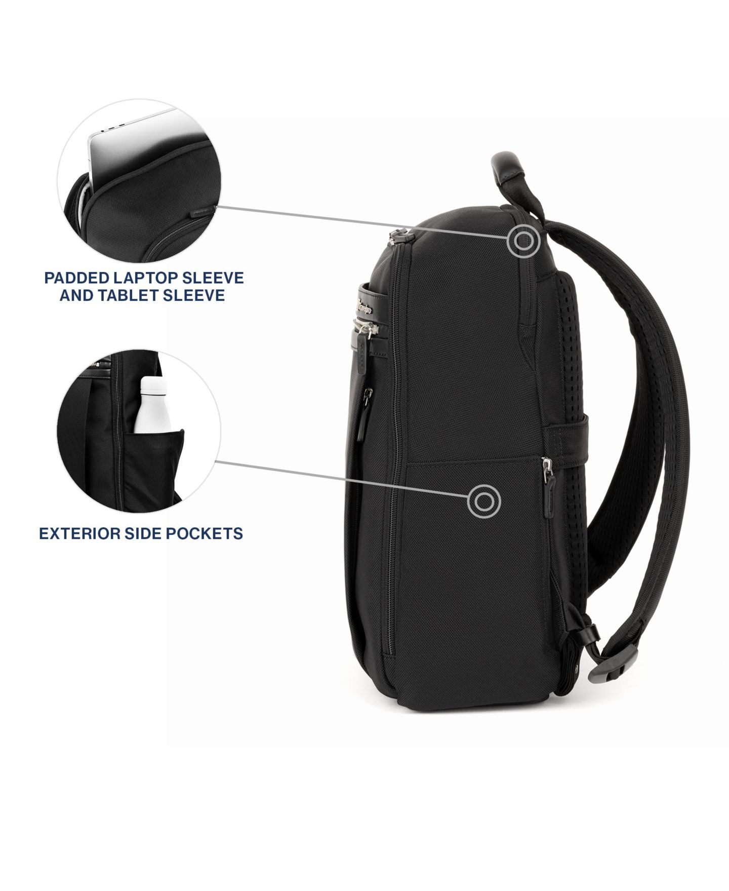 Рюкзак Travelpro Platinum Elite Slim, цвет: Теневой чёрный — фото 11