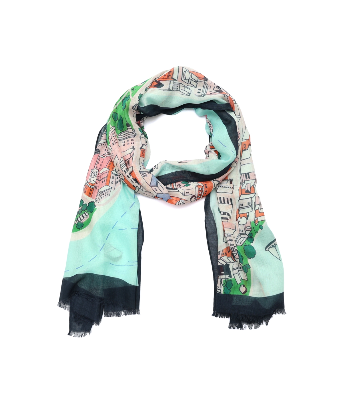 Women's Map Oblong Scarf - Multi