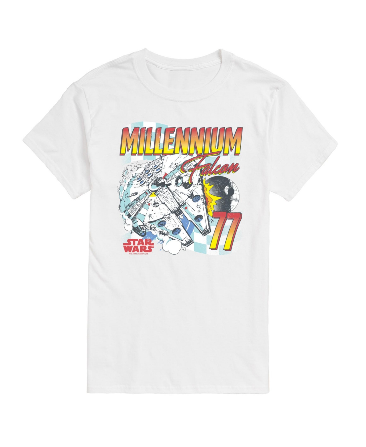 Airwaves Men's Star Wars Millennium Falcon Short Sleeve T-shirt In White