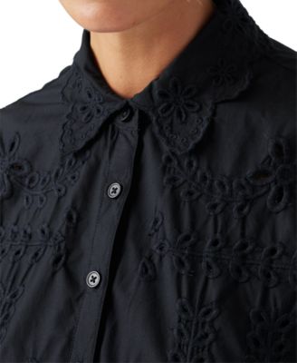 売れ筋商品|||リーバイス カットソー トップス レディース Premium Women's Rayne Cotton Button-Front Camp Shirt Anthracite Night Rayne Camp Shirt - Black | Levi's® US