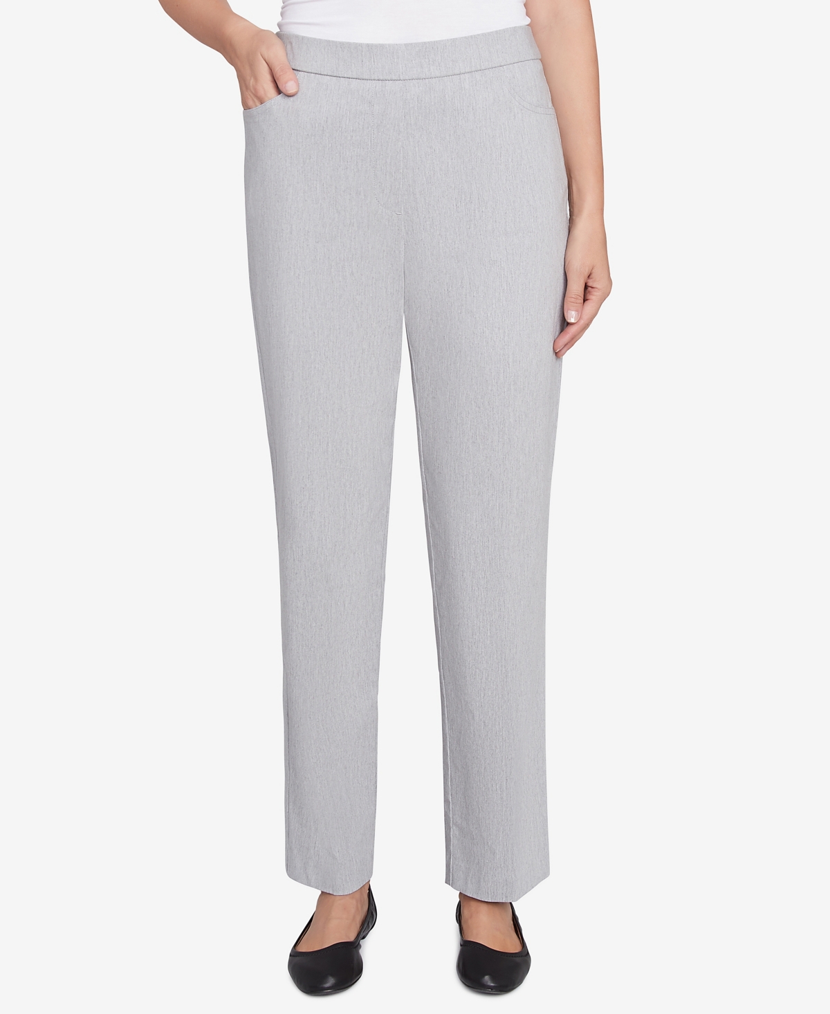 Women's Dress Code Comfort Allure Imitation Short Length Pants - Pearl