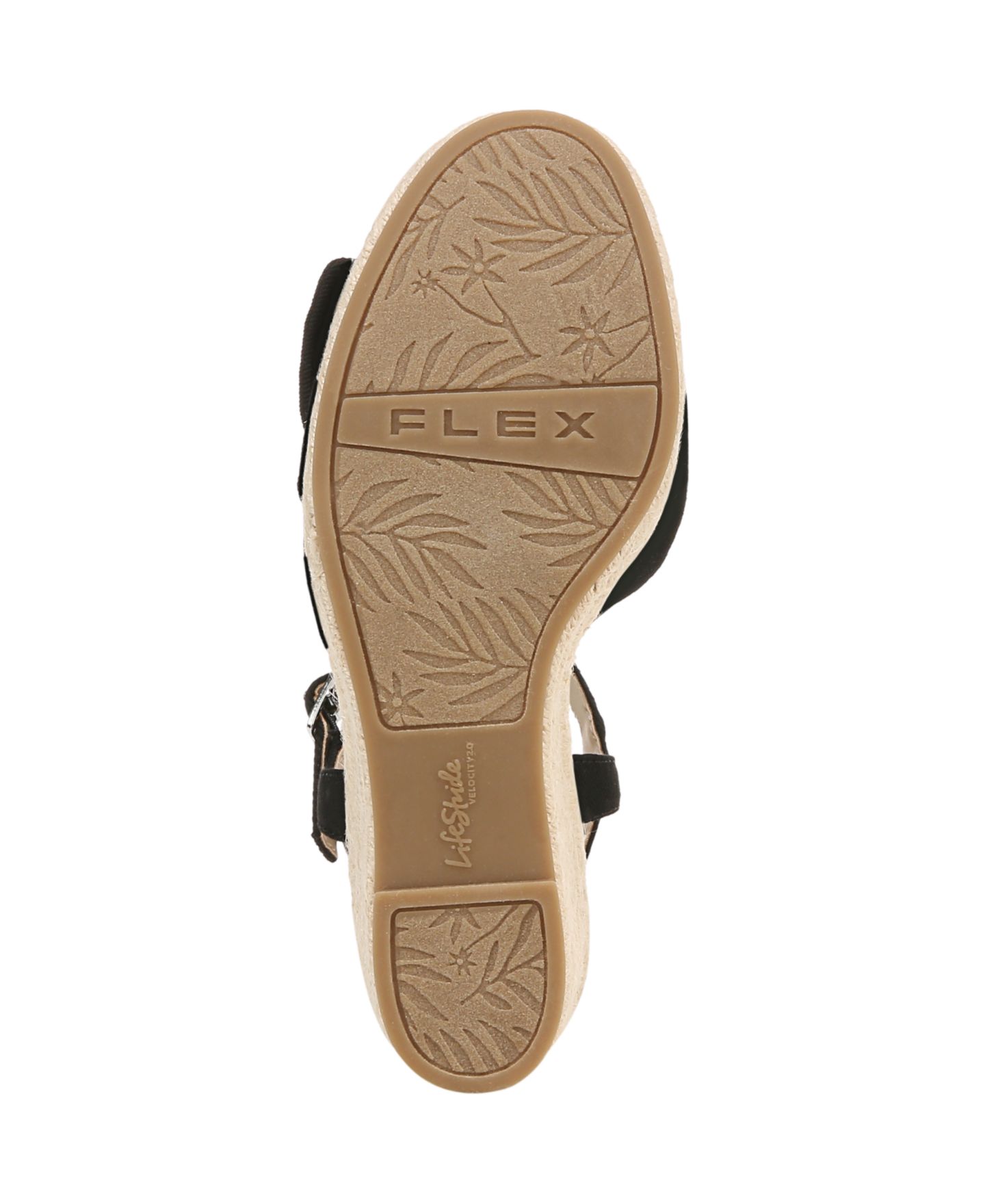 Женские сандалии LifeStride Tahlia Open RoundToe Espadrille Wedge, цвет: Чёрный холщовый — фото 5