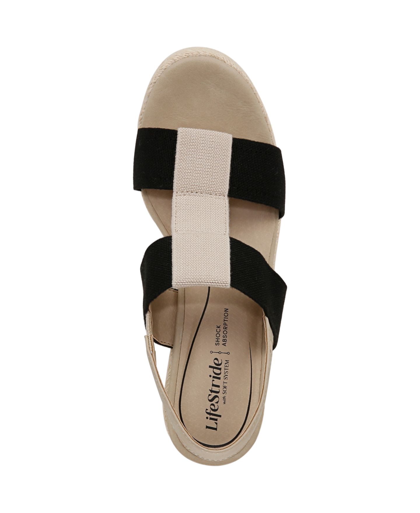 Женские сандалии LifeStride Tallulah Espadrille Wedge, цвет: Чёрный / Натуральный — фото 4