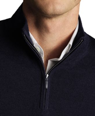 Men's Long Sleeve Quarter-Zip Merino Wool Sweater