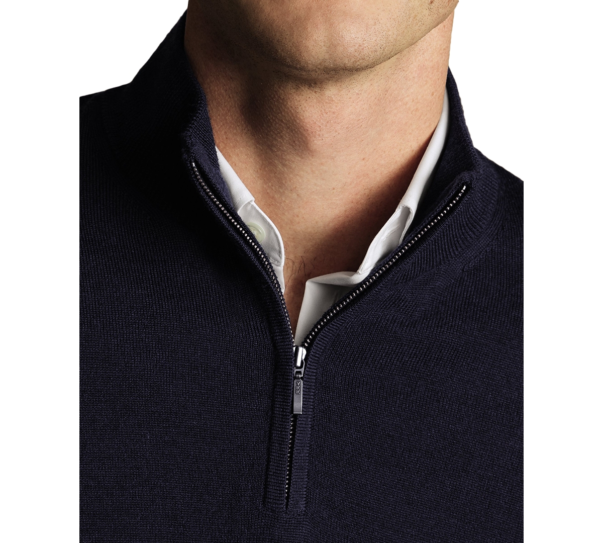Charles Tyrwhitt Men's Long Sleeve Quarter-Zip Merino Wool Sweater