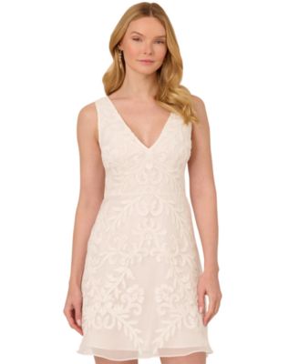 adrianna papell white beaded dress Adrianna Papell AP1E209636