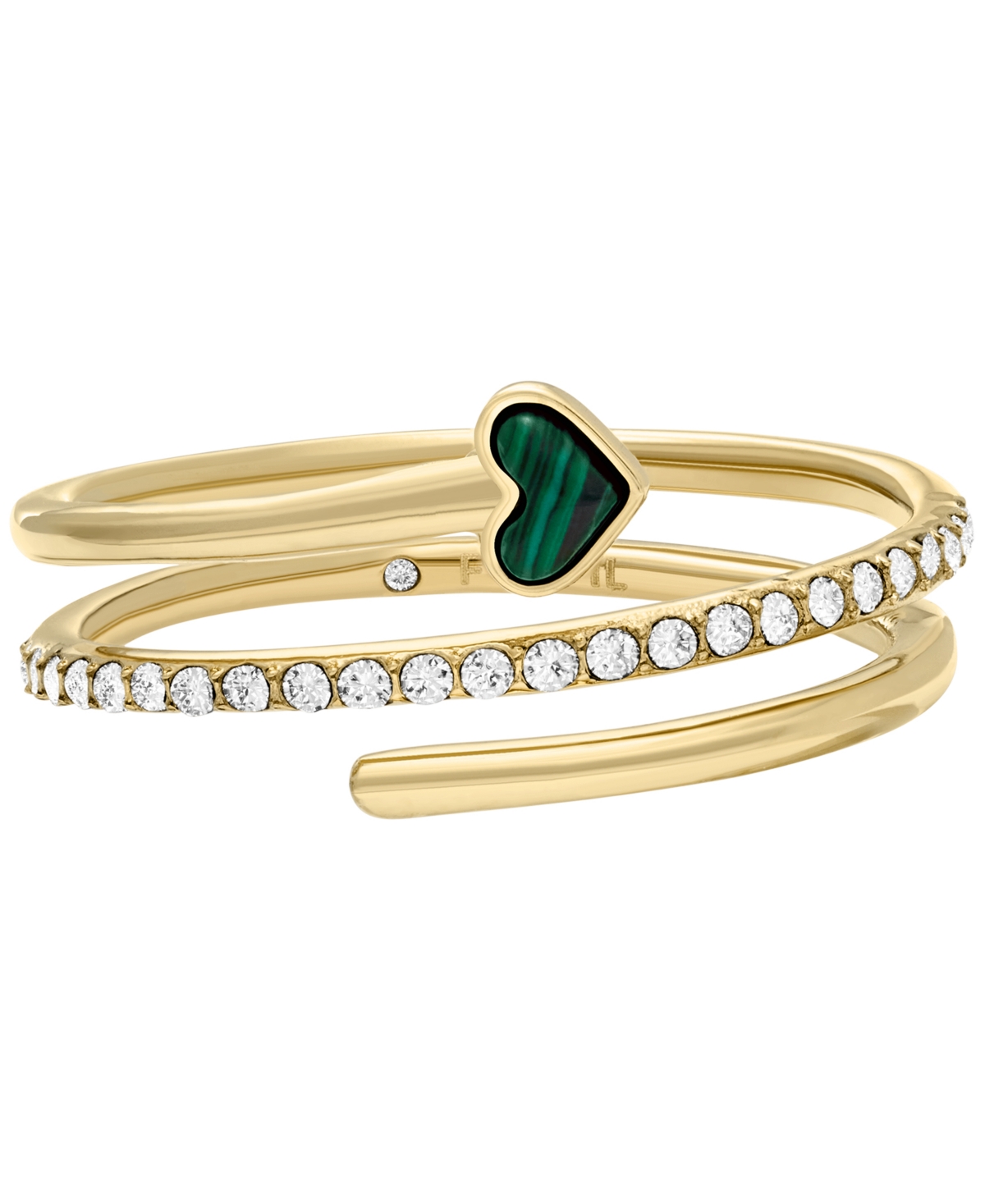 Modern Meadows Malachite Prestack Heart Ring - Gold