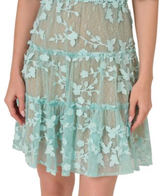 Women's V-Neck Lace Embroidered Dress