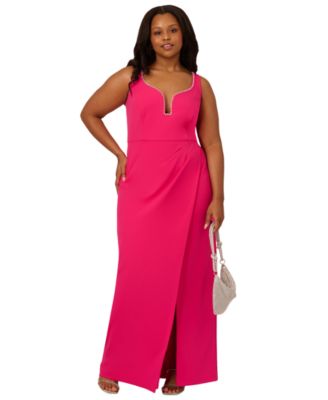 Plus Size Embellished Crepe Gown