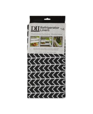 Herringbone Print Fridge Liner 6 Pack Set, 24" x 12"