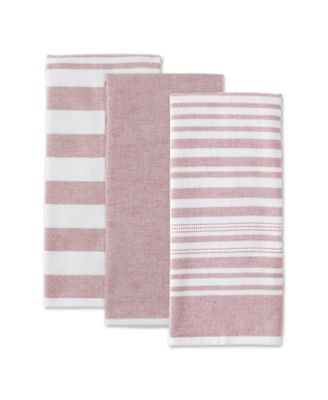 Asst French Terry Cotton Dishtowel 3 Pack Set, 18" x 28"