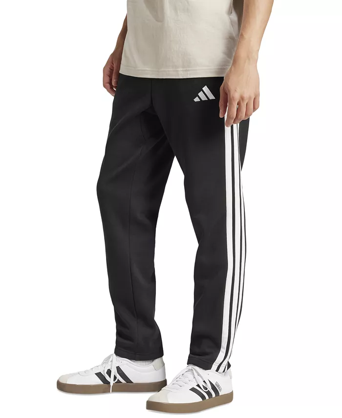 Men's Essentials 3-Stripes Regular Open Hem Fleece Pants