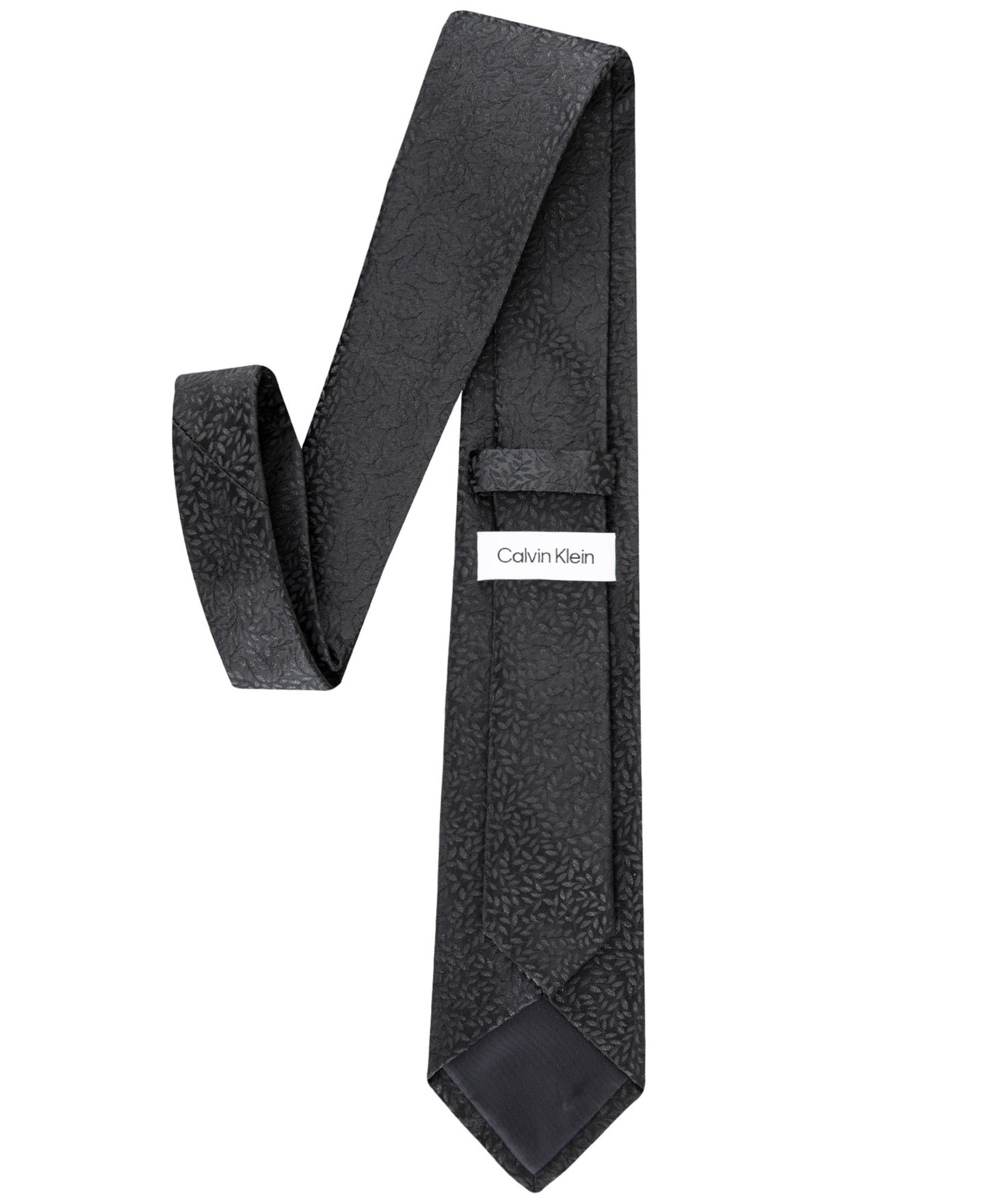 Мужской галстук Calvin Klein Eastwood Botanical Tie, цвет: Чёрный — фото 3