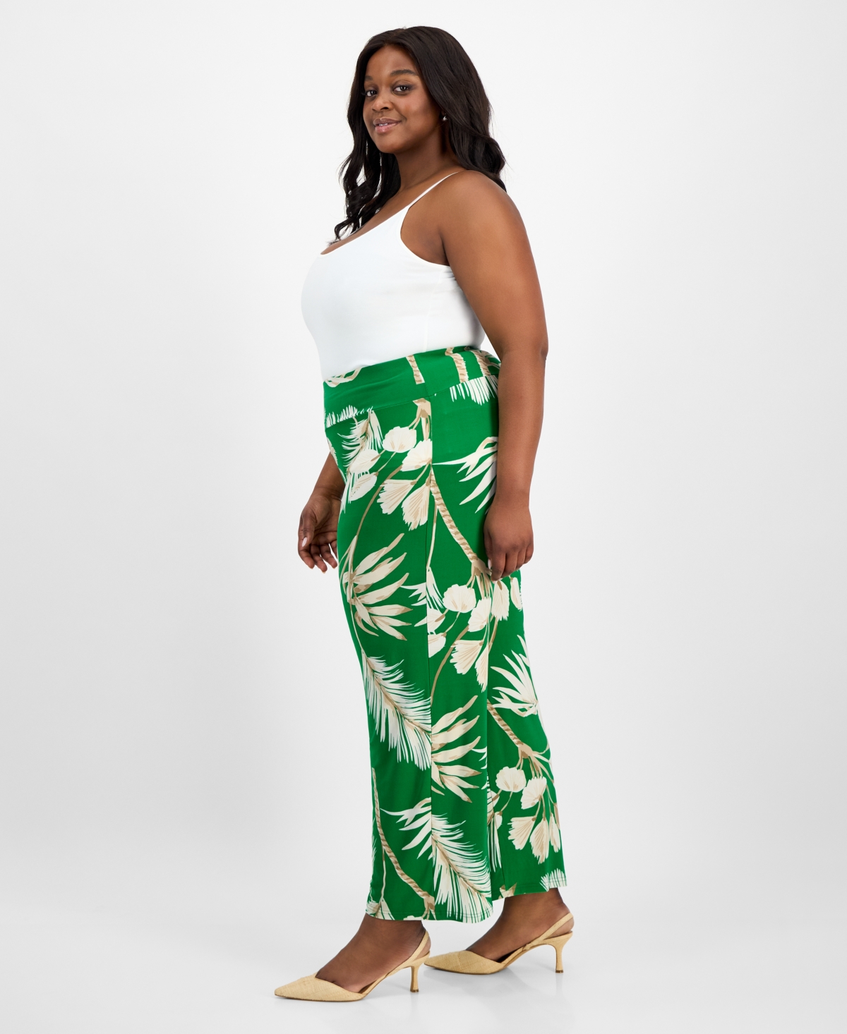 Anne Klein Plus Size Pull-on High-rise Palazzo Pants