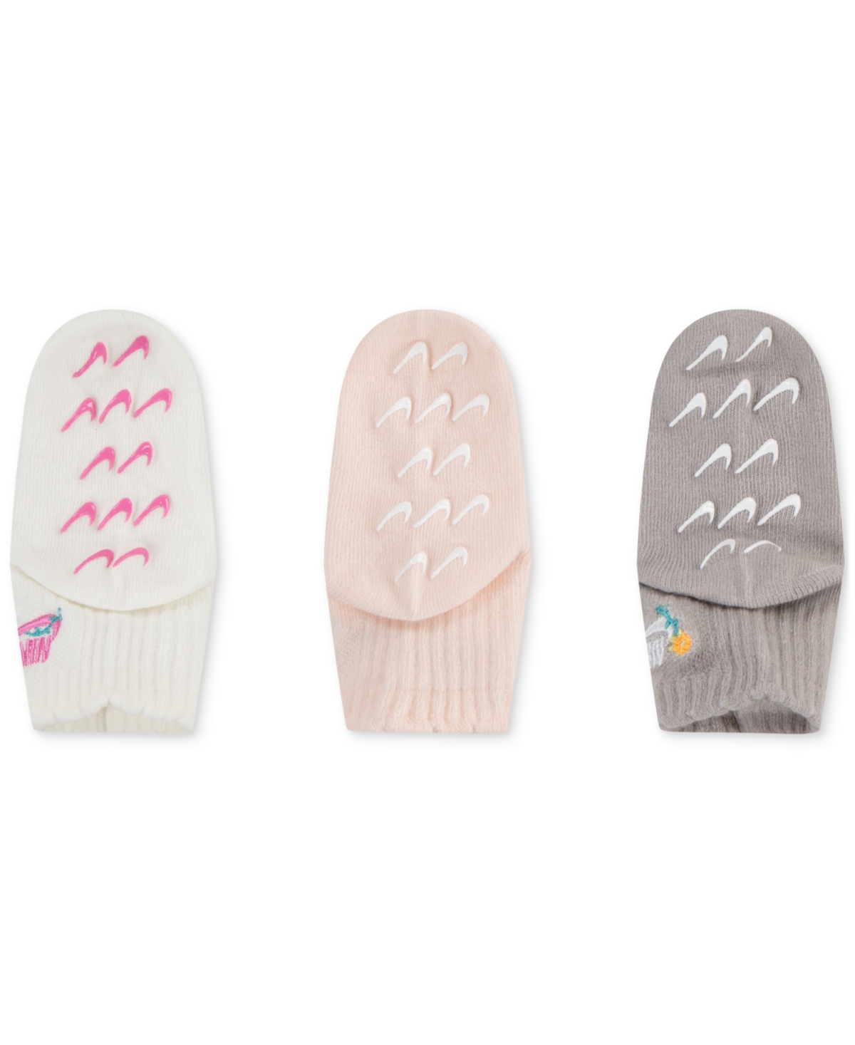 Nike Baby And Toddler Girls Floral Socks, Pack Of 3 In Sail