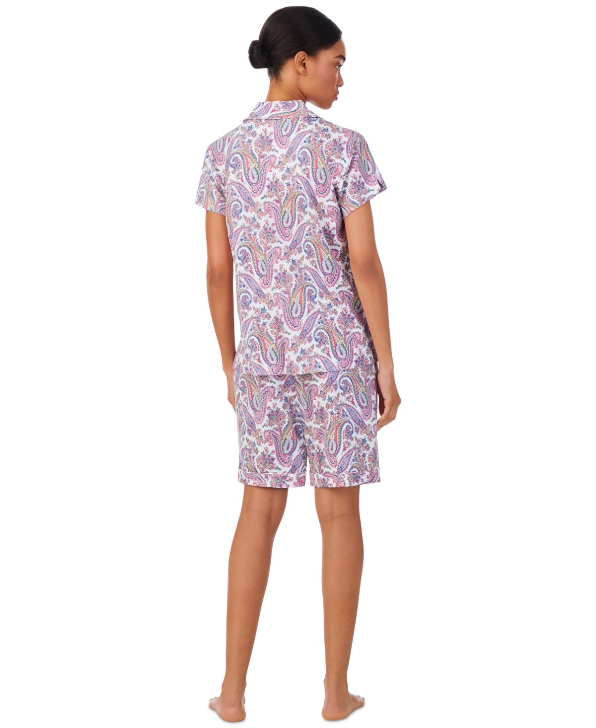 Shop Ralph Lauren Women's Short-sleeve Bermuda Pajama Set In Paisley